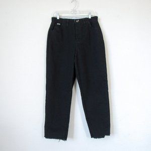 Vintage Lee High Rise Black Denim Jeans Raw Hem
